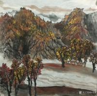 艺术家陈秀梅日记:天气不错，晒晒近期画的几幅国画山水四尺斗方作品，还没提拨，先【图1】