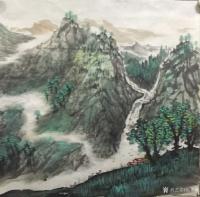 艺术家陈秀梅日记:天气不错，晒晒近期画的几幅国画山水四尺斗方作品，还没提拨，先【图5】