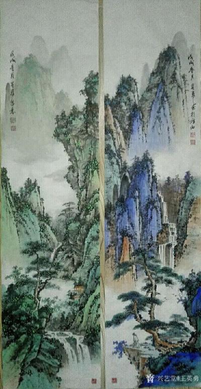 王英勇日记-创作一套春夏秋冬四屏山水填充一下，138×34×4cm，希望大家喜欢。王英勇【图1】