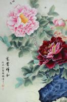 艺术家韩梅收藏:工笔画《富贵祥和》，客户订制作品完成。其镜景:只羡鸳鸯不羡仙【图1】