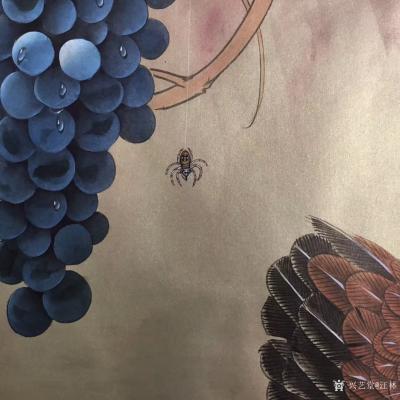 汪林日记-《喜从天降》，60x60cm，汪林国画作品【图1】