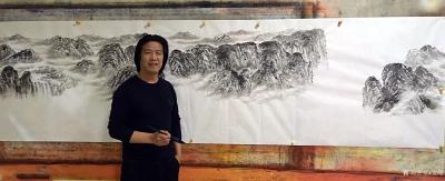 袁峰日记-丈二山水作品……墨稿基本完成！袁峰【图1】