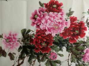 艺术品图片：艺术家王长泉国画作品名称《牡丹 富贵迎春》价格1000.00 元