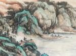 祝汉山日志-小六尺180/70，国画《万里江山秀》，青绿山水间，祥云绕天【图2】