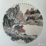 李高日志-最近三张山水斗方团扇，50*50cm
李高【图1】