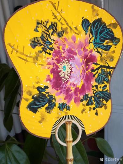 李同辉收藏-朋友订的蒲扇画《竹林听雨》《天骄》《清香》人闲桂花落，夜静春山空，月出惊山鸟，时【图8】