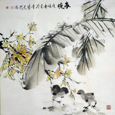 田光荣日记-四尺斗方《春晓》。田光荣国画【图1】