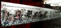 艺术家潘宁秋日记:《万马奔腾》4米X50公分
落款：
长调悠扬万马腾，犹闻【图2】