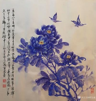 胡宝成日记-国画花鸟类《醉春》《春韵》《紫气东来》，今日刚作的四尺斗方68/68cm有喜欢的【图1】