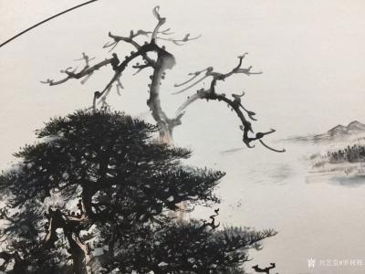 罗树辉日记-新作国画扇面《秋江帆影》，供君欣赏！
罗树辉 创作【图6】