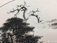 艺术家罗树辉日记:新作国画扇面《秋江帆影》，供君欣赏！
罗树辉 创作【图5】