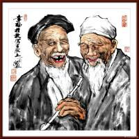 艺术家潘宁秋日记:《幸福指数写在脸上》
四尺斗方69cmX69cm【图1】