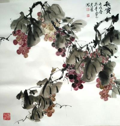 田光荣日记-四尺斗方《秋实》。田光荣国画【图1】