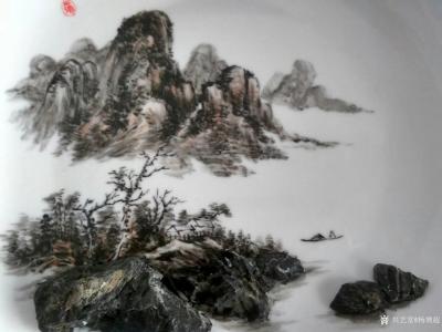 杨增超日记-奇石瓷画《秋江幽钓》，杨增超【图3】