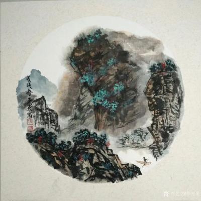 田光荣日记-50x50卡纸山水。田光荣【图1】