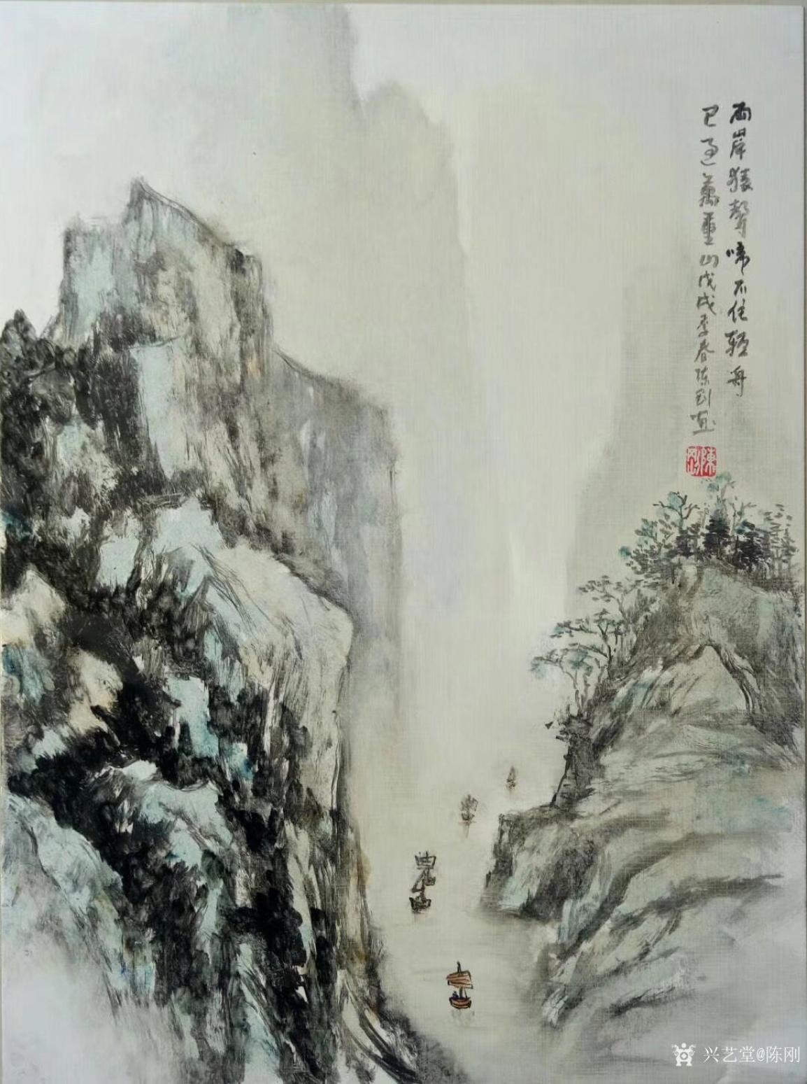 陈刚国画作品《轻舟已过万重山》【图0】