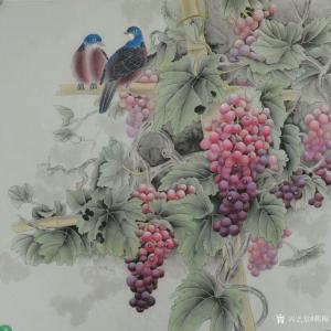 艺术品图片：艺术家韩梅国画作品名称《工笔葡萄》议价