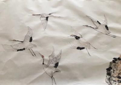 叶仲桥日记-一天才画几个，九十九个神鹤不知道那天才完成，看来要减少一些不必要的应酬了，加油！【图1】