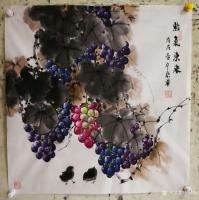 艺术家韩宗华日记:新鲜葡萄，丰收满满，和谐幸福，情意绵长，顺心如意。
韩宗华【图3】