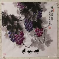 艺术家韩宗华日记:新鲜葡萄，丰收满满，和谐幸福，情意绵长，顺心如意。
韩宗华【图4】