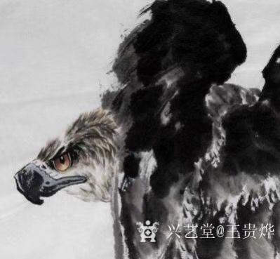 王贵烨日记-我画的鹰就是以写实写意之中，着重刻画天宇霸主为我独尊的王者气质、表现出它的机敏和【图3】