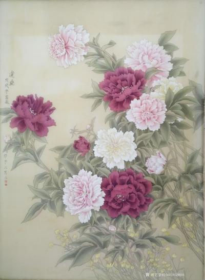 王嵩淼日记-作品名称《遗爱》画面是用勺药花来表达画家的内心世界，勺药花是对人类有贡献的，但是【图1】