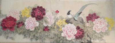 王嵩淼日记-这是我最近春天来了画了两幅写生迎春系列的画，牡丹是我最喜欢画的题材。我是一善于去【图3】