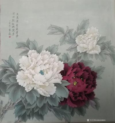 王嵩淼日记-这是我最近春天来了画了两幅写生迎春系列的画，牡丹是我最喜欢画的题材。我是一善于去【图5】