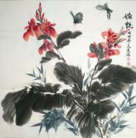 艺术家田光荣日记:四尺斗方《娇艳》。田光荣国画【图0】