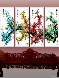 潘宁秋国画作品《梅花四条屏》价格1600.00元
