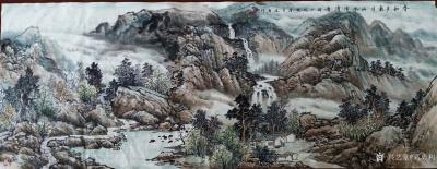 高勇利日记-《春秋有嘉日，山水有清音》
68*180cm
軟片未裝裱
西安朋友定制作品【图2】