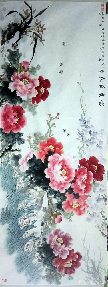 罗欣科日记-罗欣科国画作品，三尺，《富贵花开》、《富贵长春》、《富贵吉祥》【图2】