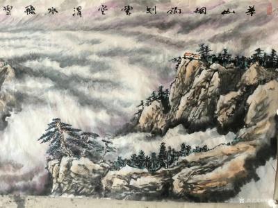 祝汉山日记-华山烟雨划雲空，渭水飞雪入河洛。祝汉山国画【图3】