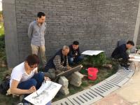 艺术家叶仲桥生活:4月9日，与李照东大师等人一起到天湖写生。
叶仲桥 记【图0】