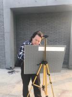 艺术家叶仲桥生活:4月9日，与李照东大师等人一起到天湖写生。
叶仲桥 记【图5】