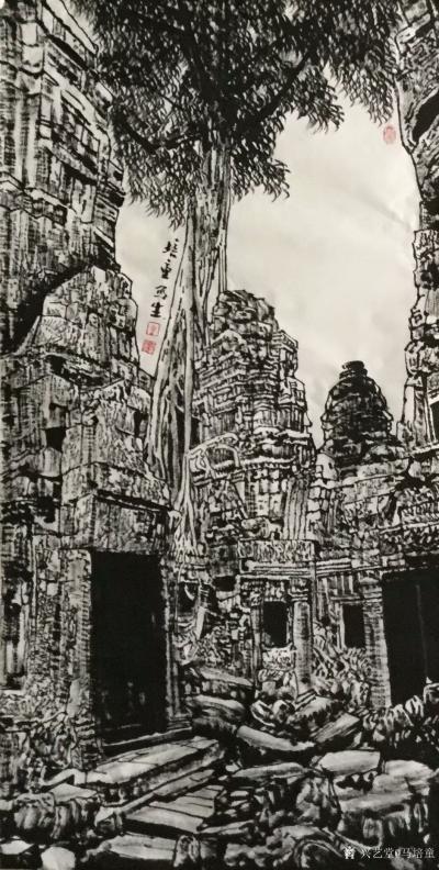 马培童日记-五，突破焦墨画“无人之境”
焦墨画对象往往以山水为主，花鸟少之。民国时期黄宾虹【图3】