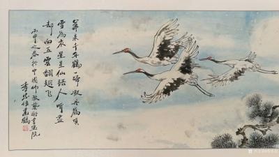 李忠信日记-国画新作《万顷烟波鸥境界，九州风露鹤精神》华表千年鹤一归，凝丹为顶雪为衣。星星仙【图2】