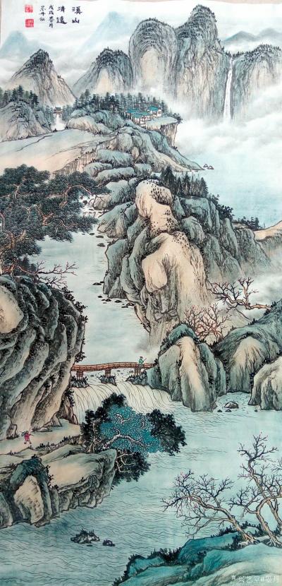 墨丹日记-四尺浅绛山水，墨丹国画作品【图1】