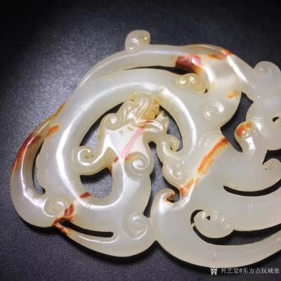 东方古玩城堡收藏-高古老和田玉龙凤玉壁玉佩挂件，细节如图，尺寸9.5×7.0厘米，重49克，有兴趣【图5】