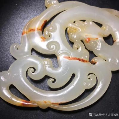 东方古玩城堡收藏-高古老和田玉龙凤玉壁玉佩挂件，细节如图，尺寸9.5×7.0厘米，重49克，有兴趣【图6】