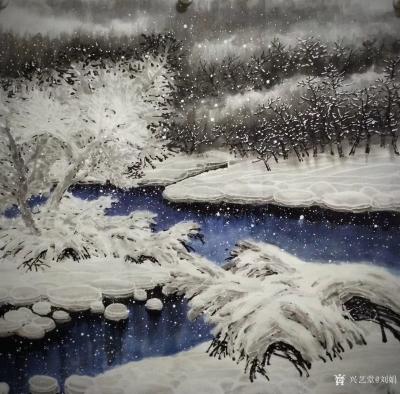 刘娟日记-刘娟国画作品，《寒山又逢瑞雪飞》。【图1】