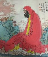 艺术家谷风日记:国画人物佛画系列《初祖参禅》《笑口常开》《皆大欢喜》《欢喜自【图0】