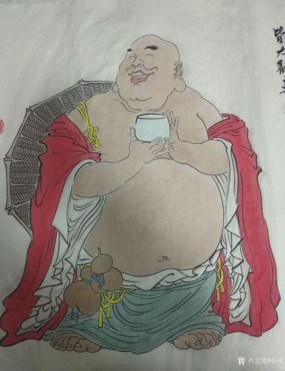 谷风日记-国画人物佛画系列《初祖参禅》《笑口常开》《皆大欢喜》《欢喜自在》。
谷风作品【图2】