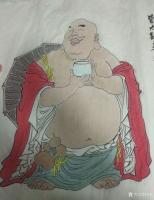 艺术家谷风日记:国画人物佛画系列《初祖参禅》《笑口常开》《皆大欢喜》《欢喜自【图1】