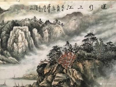 祝汉山日记-祝汉山国画，《运行三江》，180×70cm【图2】