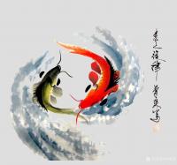 艺术家李尊荣日记:国画新作《春之旋律》，《连年有余》，
李尊荣【图0】