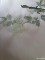 艺术家马晓薇日记:第一次画绿牡丹，与众好友分享。马晓薇作品【图1】