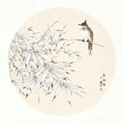 安士胜日记-国画小品《晨雨潇潇送春凉》，呵呵，一个好的模特在工笔画创作中可以反复利用的！
【图2】