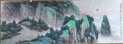 孙逢春日记-国画山水《家山朝日图 》2017作品，《潮汕人家图 》2009作品。（仅供欣赏，【图1】