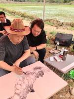 艺术家叶仲桥生活:陪同李照东大师写生一周，写生、交流、会友今天罗定之行圆满结束【图0】